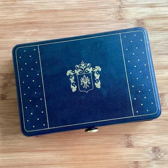 Vintage Black Gold Leather Red Velvet Men's Jewel Box Valet Station Travel Case - Picture 12 of 13